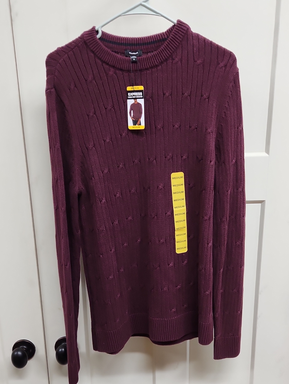 Men’s Express Crewneck Sweater in Burgundy